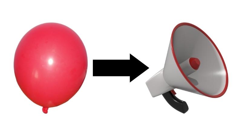 experimente für kinder - einen Ballon in einen Lautsprecher verwandeln