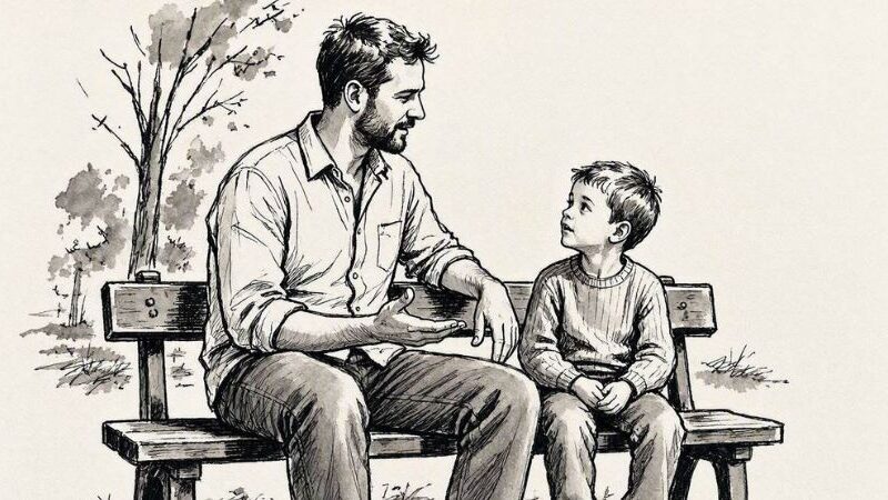 Väter, die ihre Kinder sicher durch das Leben begleiten