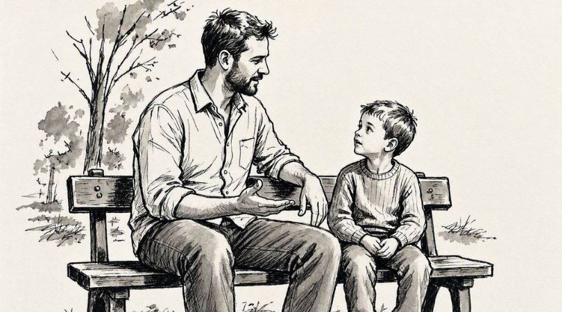 Väter, die ihre Kinder sicher durch das Leben begleiten
