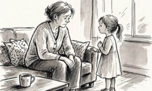 Zwischen Kindheit und Schmerz: Die Traurigkeit der Mutter Zwischen Kindheit und Schmerz Die Traurigkeit der Mutter