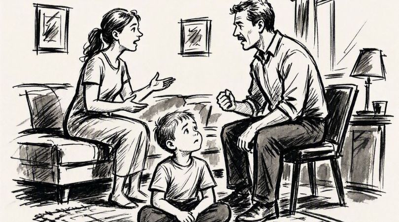 Wenn Kinder versuchen, zwischen Mutter und Vater Frieden zu halten