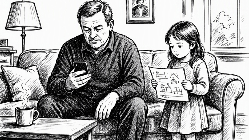 Abwesender Vater Jeden Abend da und trotzdem nicht erreichbar