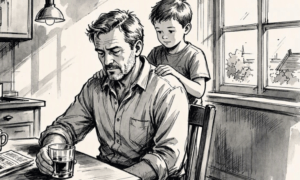 Alkoholkranker Vater: Wenn Kinder am Schlüssel hören, wie der Abend wird Alkoholkranker Vater Wenn Kinder am Schlüssel hören, wie der Abend wird