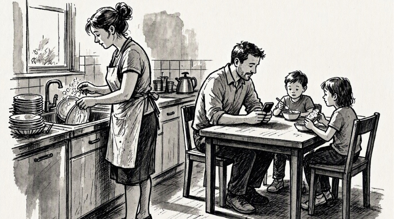 Mama trägt alles Wenn der Vater sich zurückzieht und die Kinder es spüren