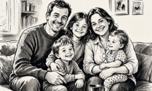Perfekte Familie; Auf den Fotos haben alle gelächelt Perfekte Familie; Auf den Fotos haben alle gelächelt