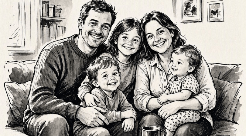 Perfekte Familie; Auf den Fotos haben alle gelächelt